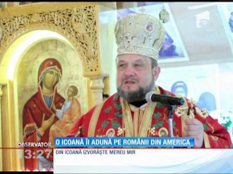 Peste 2.000 de români adunaţi la icoana din care izvorăşte mir