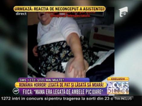 E strigător la cer! Se întâmplă în România, 2014, într-un spital: O bătrână a fost legată de picioare şi lăsată să moară