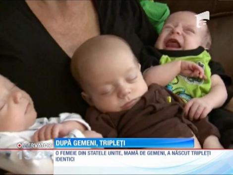 Femeie din Statele Unite, mamă de gemeni, a născut tripleţi