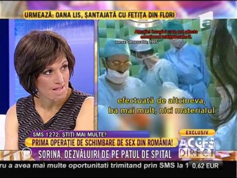 Sorina, dezvăluiri de pe patul de spital, imediat după operaţia de schimbare de sex din '95