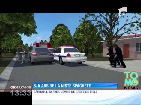 Un american s-a ars de la nişte spaghete