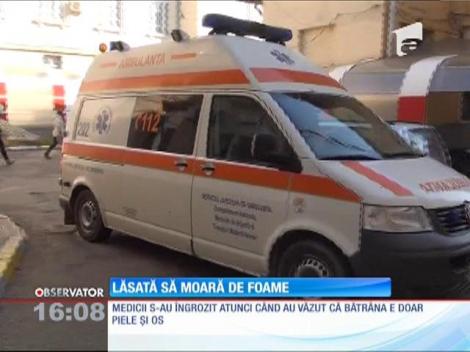 Bătrână lăsată să moară de foame!