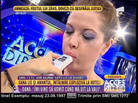Oana Lis face testul cu etilotest în direct!
