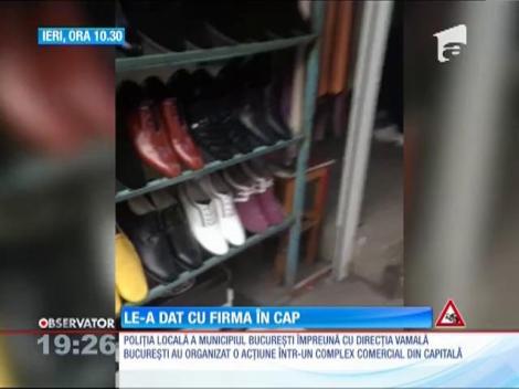 Mii de articole de îmbrăcăminte şi încălţăminte, confiscate de polițisti