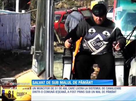 Ieșean salvat de sub malul de pământ