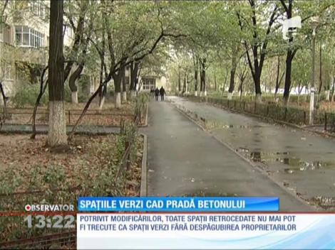 Spațiile verzi cad pradă betonului