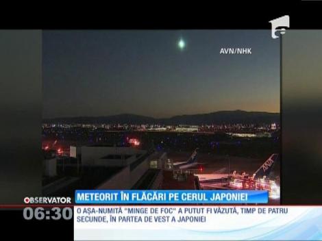 Meteorit în flăcări pe cerul Japoniei