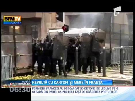 Revoltă cu cartofi și mere în Franța