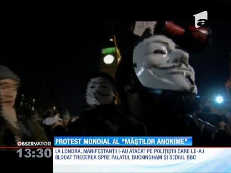 În marile oraşe ale lumii au avut loc proteste coordonate, pe internet, de gruparea Anonymous