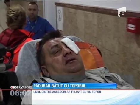 Pădurar bătut cu toporul