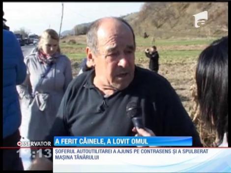Un bărbat a ferit câinele, dar a lovit un tânăr de 21 de ani