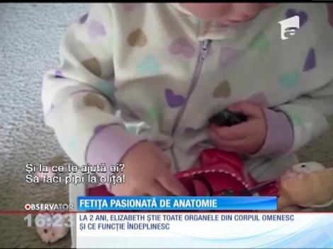 Fetiţă de 2 ani, pasionată de anatomie