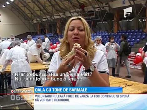 Vor să bată recordul de făcut sarmale