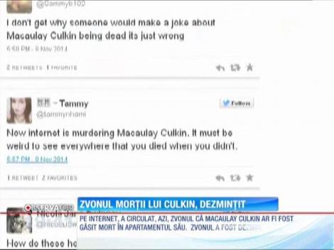 Zvonul morţii Macaulay Culkin, dezminţit