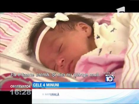 O tânără de 27 de ani a adus pe lume cvadrupleţi, concepuţi pe cale naturală