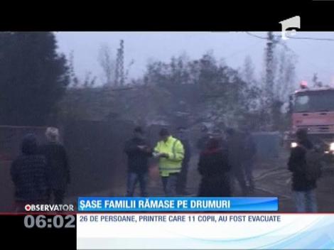 6 familii au rămas pe drumuri din cauza unui incendiu