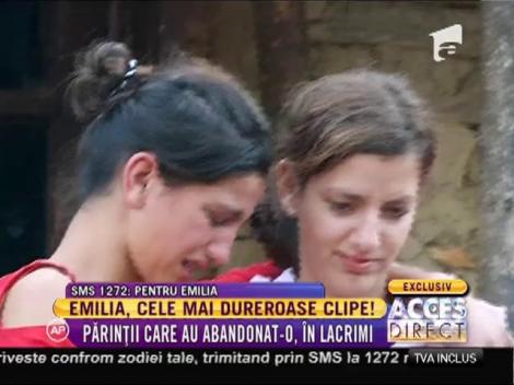 Părinții Emiliei, cei care au abandonat-o, în lacrimi la întâlnirea fiicei lor