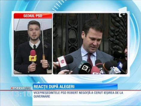 Robert Negoiţă, vicepreşedintele PSD, a cerut ieşirea de la guvernare