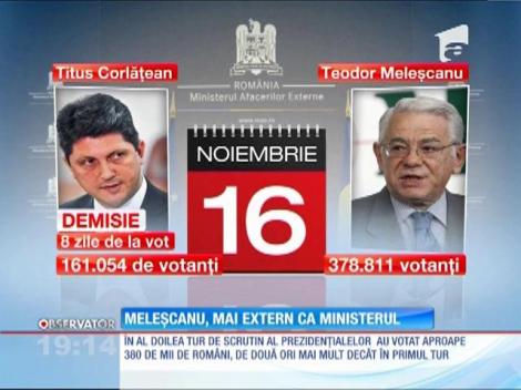 Teodor Meleșcanu a demisionat azi de la conducerea Ministerului de Externe