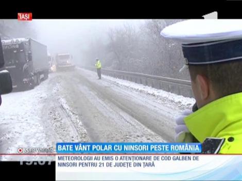 Vânt polar cu ninsori peste România
