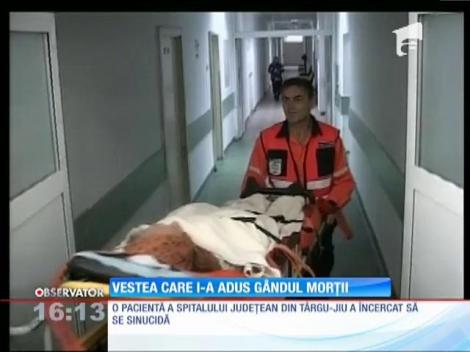 Un diagnostic crunt a împis-o pe o bătrână să încerce să-şi pună capăt zilelor chiar pe patul de spital!