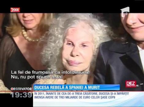 A murit ducesa rebelă a Spaniei, Cayetana de Alba