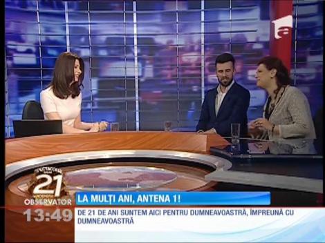 La mulţi ani, Antena 1! Maria Buză şi Florin Ristei, în platoul Observatorului