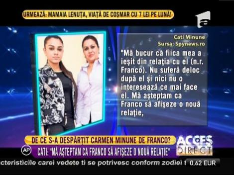 Motivul pentru care s-a despărțit Carmen Minune de Franco!