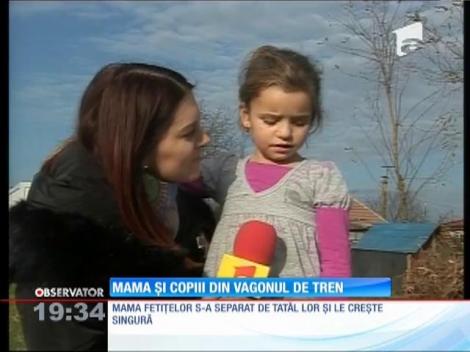O mamă din Timiş îşi creşte cele două fiice, de 5 şi 2 ani, într-un vagon de tren
