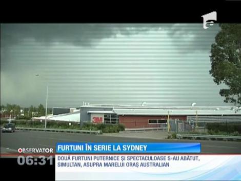 Două furtuni puternice au lovit simultan oraşul australian Sydney