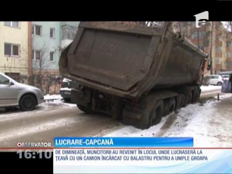 Lucrare-capcană pentru șoferii din Suceava