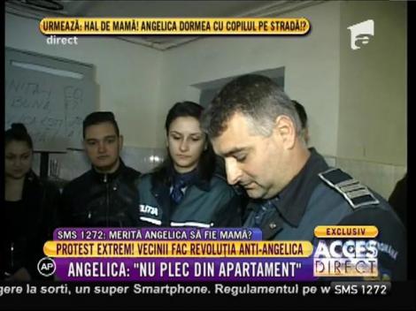 Vecinii Angelicăi Constantin, cu polițiștii în bloc