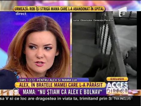 Alex, în braţele mamei care l-a părăsit