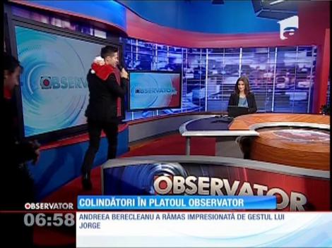 Colindători în platoul Observator