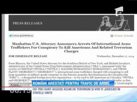 Români arestați pentru trafic de arme