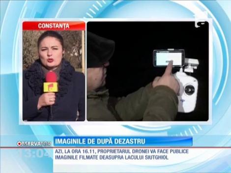 Primele imagini filmate de dronă, imediat după tragedie din lacul Siutghiol