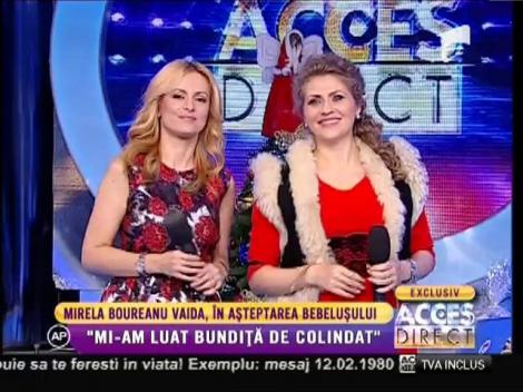 Primiți cu colindul? Simona Gherghe și Mirela Boureanu Vaida au cântat împreună, la "Acces Direct", ”O brad frumos”