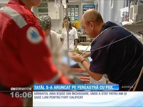 S-a aruncat cu copilul în brațe de la etajul 3!