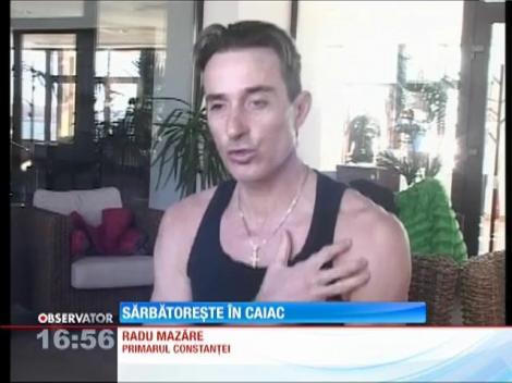 Radu Mazăre sărbătorește în caiac