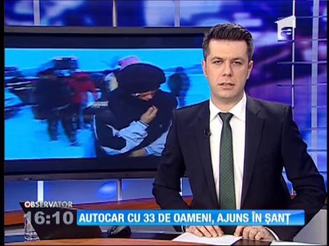 Un autocar cu 31 de călători din Republica Moldova a rămas blocat în nămeţi