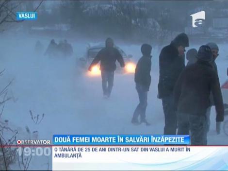 Două tinere au murit în două ambulanţe rămase blocate în nămeţi