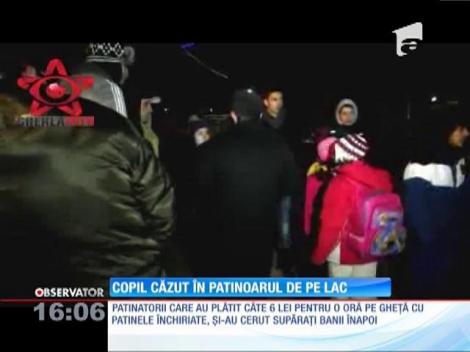 Momente de panică la un patinoar din Gherla amenejat pe un lac