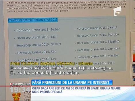 Fără previziuni de la Urania pe internet
