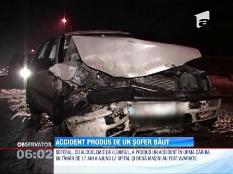 Accident produs de un şofer beat la volan