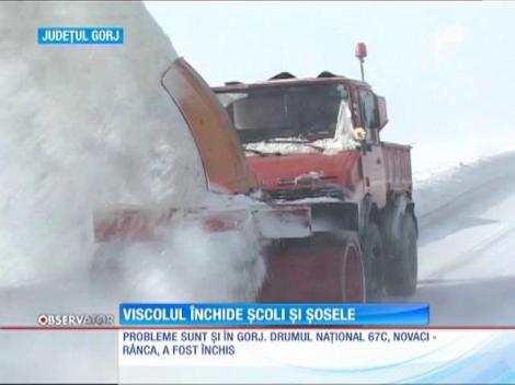 Viscolul închide școli și șosele într-o comună din Suceava