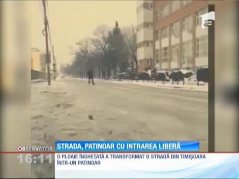 Strada, patinoar cu intrarea liberă