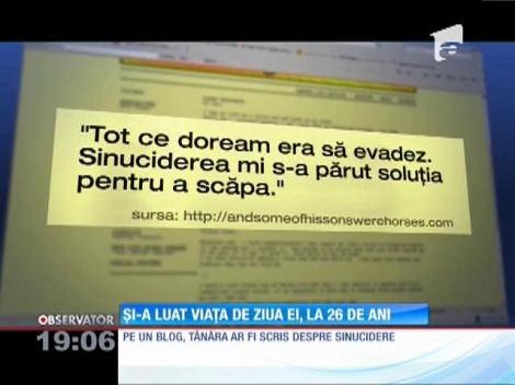 Și-a luat viața de ziua ei, la 26 de ani