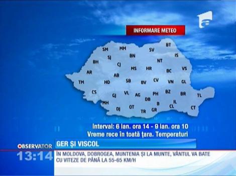 De la ora 14:00 intră în vigoare atenționarea de ger năprasnic!