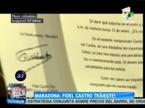 Fidel Castro i-a trimis o scrisoare lui Diego Maradona