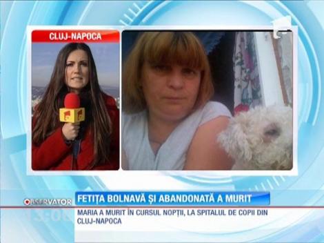 Fetiţa bolnavă şi abandonată a murit